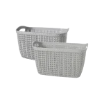 Hobby Life Knit Multipurpose Storage Basket with Integrated Handles 10L, 23 x 33.5 x 18 cm, Model 08 1061 Light Grey & Blue