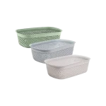 Hobby Life Nickel Rectangular Multipurpose Basket Ventilated Woven Design 26.5 x 15.2 x 8 cm Model 04 1292 Assorted Colors