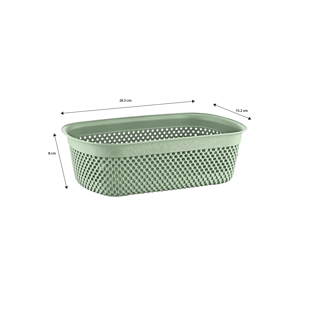 Hobby Life Nickel Rectangular Multipurpose Basket Ventilated Woven Design 26.5 x 15.2 x 8 cm Model 04 1292 Assorted Colors1