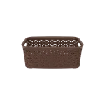 Hobby Life Rattan Practical Organizer Basket Ventilated Woven Design 3.3L Medium Dark Brown