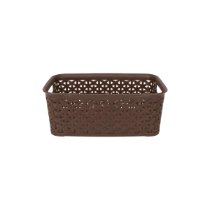 Hobby Life Rattan Practical Organizer Basket Ventilated Woven Design 3.3L Medium Dark Brown