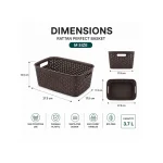 Hobby Life Rattan Practical Organizer Basket Ventilated Woven Design 3.3L Medium Dark Brown1