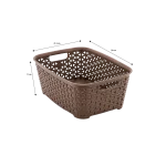 Hobby Life Rattan Rectangular Storage Basket with Side Handles 4.7L 21 x 32 x 11 cm Model 04 1252 Brown & Mint Green1