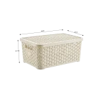 Hobby Life Rattan Storage Box with Lid & Side Handles 10L, 24 x 34 x 15.7 cm Model 04 1256 Assorted Colors1