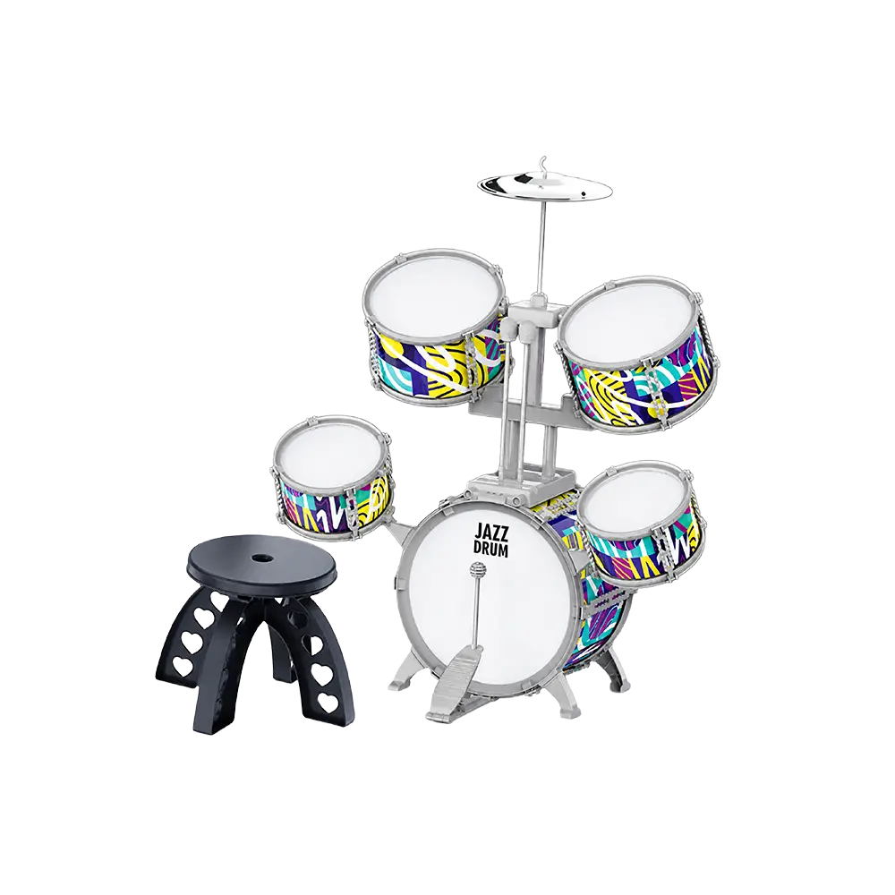 Kids Jazz Drum Set with Cymbal & Stool-65cmx38cmx74cm