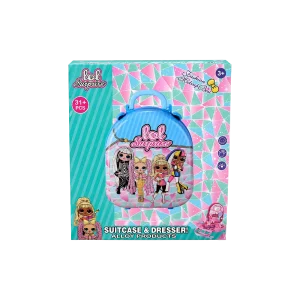 LOL Surprise 31+ Pieces 2 in 1 Suitcase & Beauty Dresser Role Play Pink Set1