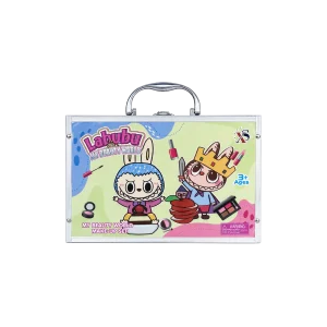 Labubu Kids Makeup Beauty World Carry Case Play Set with Pretend Cosmetics Silver