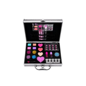 Labubu Kids Makeup Beauty World Carry Case Play Set with Pretend Cosmetics Silver1