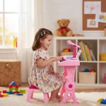 Lijin Kids Electronic Keyboard 37 Keys with Microphone & Stool 53cm Model 328