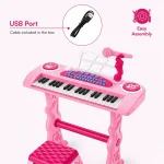 Lijin Kids Electronic Keyboard 37 Keys with Microphone & Stool 53cm Model 328