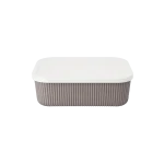 Lova 3.2L Shell Ribbed Multipurpose 26 x 18 x 8.2 cm Grey Storage Box with White Lid LV