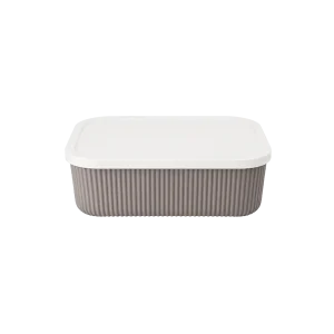 Lova 3.2L Shell Ribbed Multipurpose 26 x 18 x 8.2 cm Grey Storage Box with White Lid LV