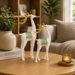 Luxury-Deer-Figurine-Set-Resin-Home-Decor-2-Pieces-White-Gold-&-Blue1 Luxury Deer Figurine Set Resin Home Decor 2 Pieces White Gold & Blue1