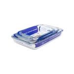 MOMAZ Glass Bakeware Set Borosilicate Oven Safe Baking Dishes 3 Pieces Transparent in Lebanon