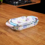 MOMAZ Glass Baking Dish Set with Silicone Handles 2 Pieces Transparent1