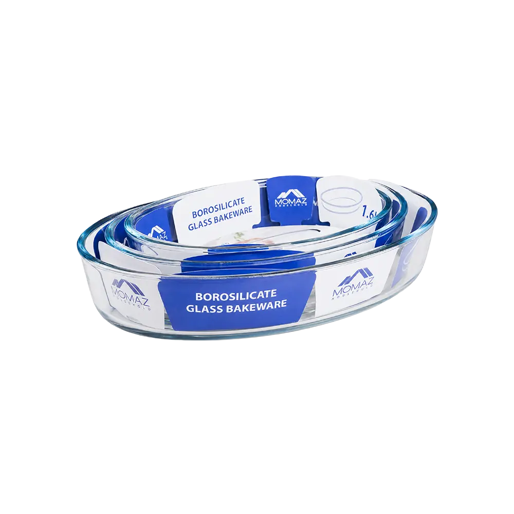 MOMAZ-Oval-Glass-Baking-Dish-Set-Borosilicate-Oven-Safe-Bakeware-3-Pieces-Transparent MOMAZ Oval Glass Baking Dish Set Borosilicate Oven Safe Bakeware 3 Pieces Transparent