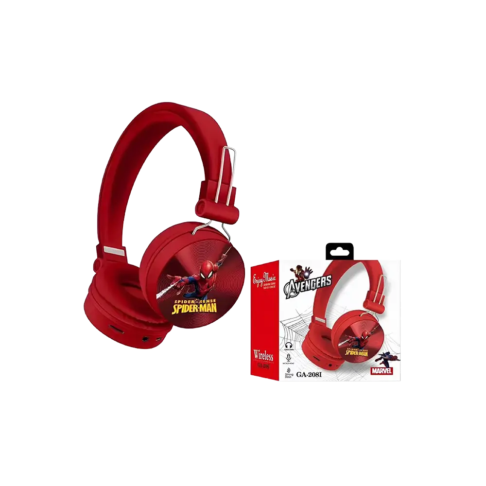 Marvel Avengers Wireless Bluetooth Headphones 40mm GA-208I Red Spider-Man Design 3