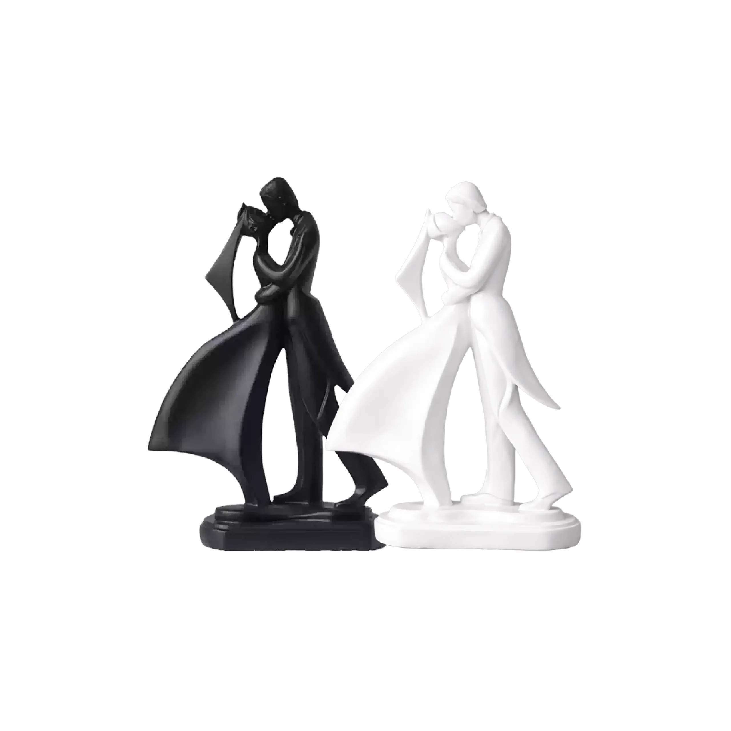 Modern-Couple-Figurine-Romantic-Resin-Sculpture-30cm-Decorative-Ornament-White-&-Black Modern Couple Figurine Romantic Resin Sculpture 30cm Decorative Ornament White & Black