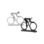 Modern Cyclist Decorative Figurine Abstract Bicycle Sculpture Rider Model Black & White