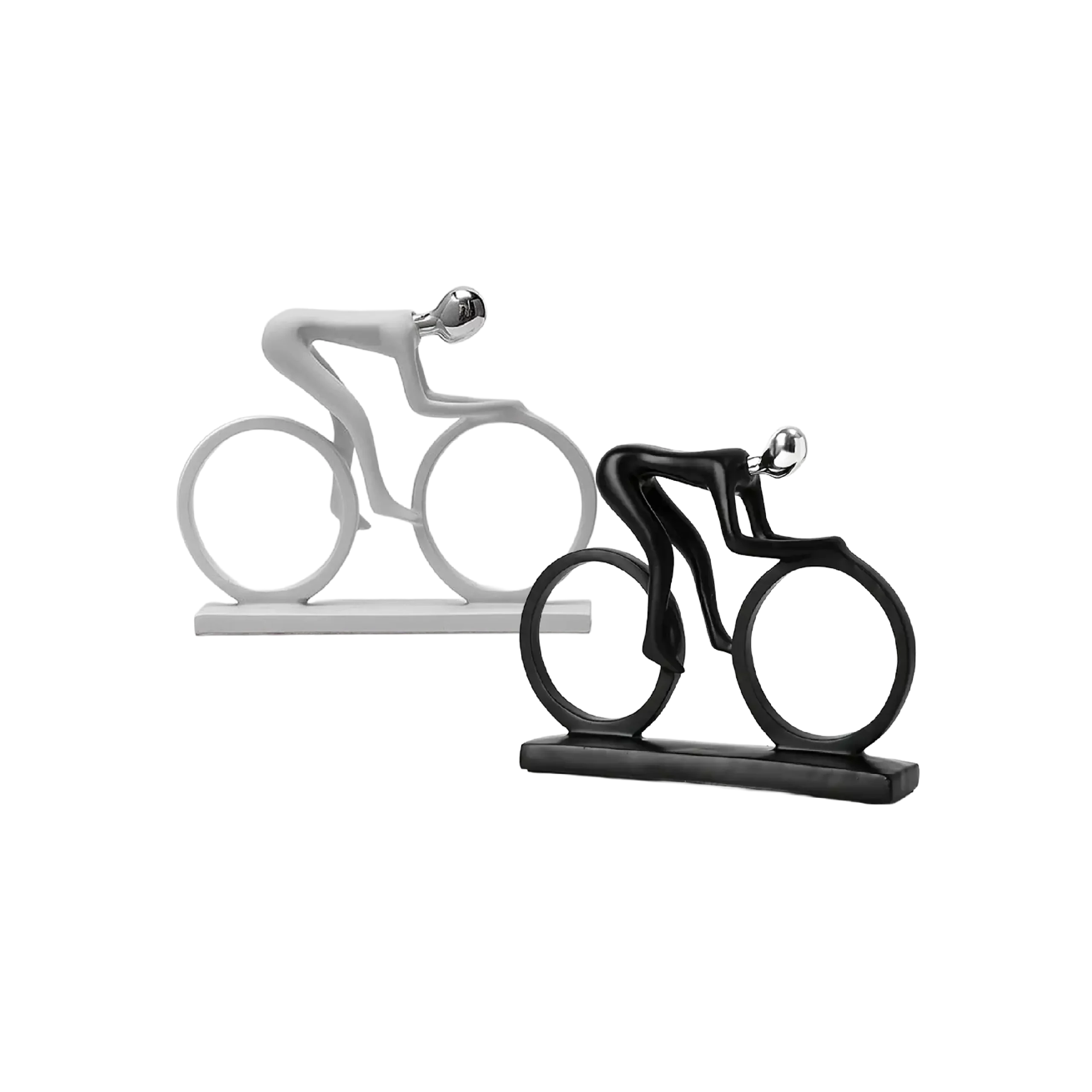 Modern-Cyclist-Decorative-Figurine-Abstract-Bicycle-Sculpture-Rider-Model-Black-&-White Modern Cyclist Decorative Figurine Abstract Bicycle Sculpture Rider Model Black & White