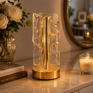 Modern LED Table Lamp Crystal Acrylic Night Light Gold 17cm1