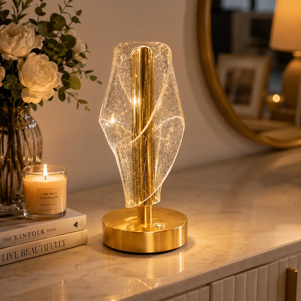 Modern LED Table Lamp Marble Acrylic Night Light Gold 17cm1