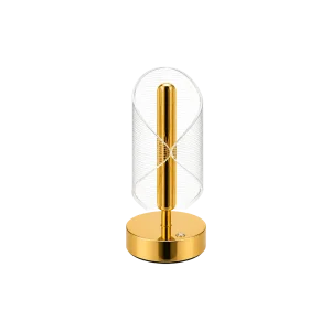 Modern LED Table Lamp Spiral Acrylic Night Light Gold 17cm