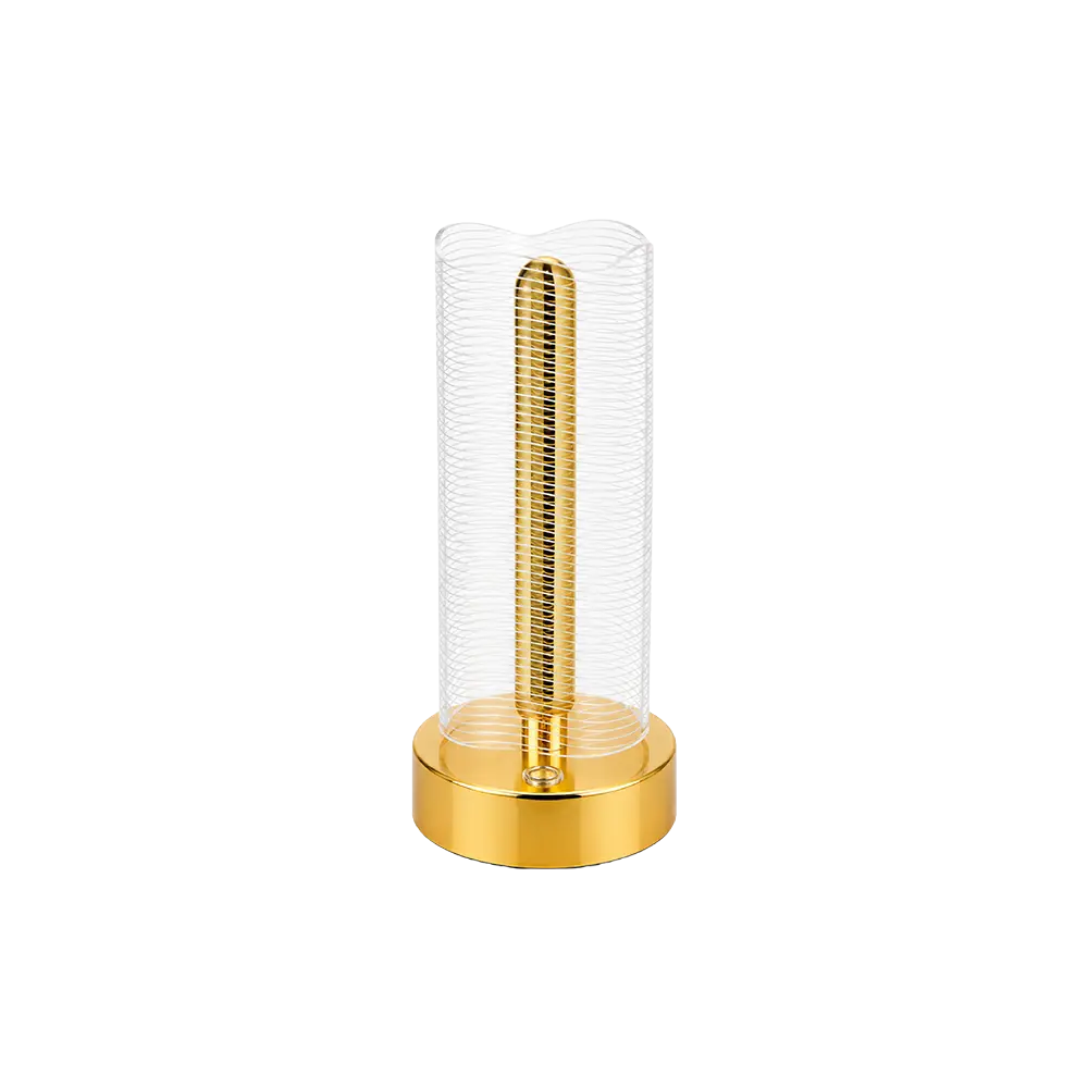 Modern LED Table Lamp Wave Acrylic Night Light Gold 17cm