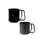 Momaz Flour Sifter Stainless Steel Fine Mesh 3 Cup Model Black & Grey For Kitchen Tasks