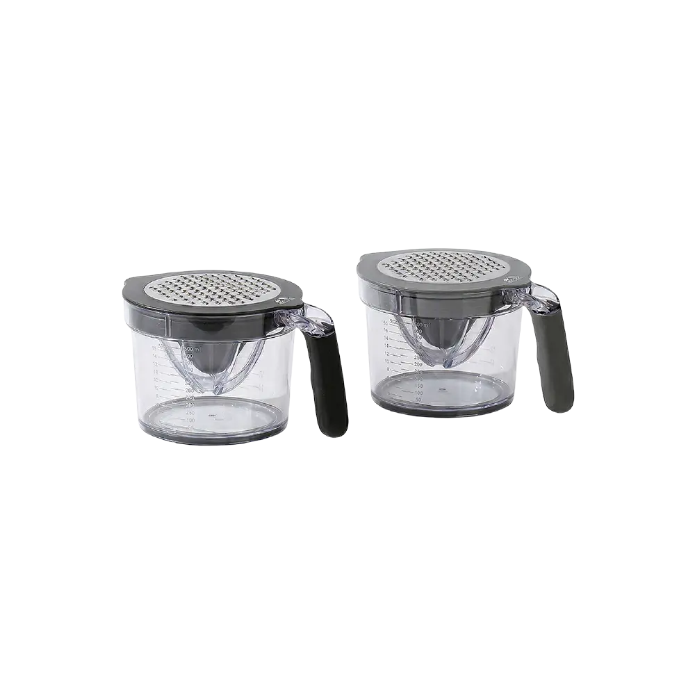 Momaz Grater & Citrus Juicer 2-in-1 with Measuring Cup 600ml Model Black & Grey