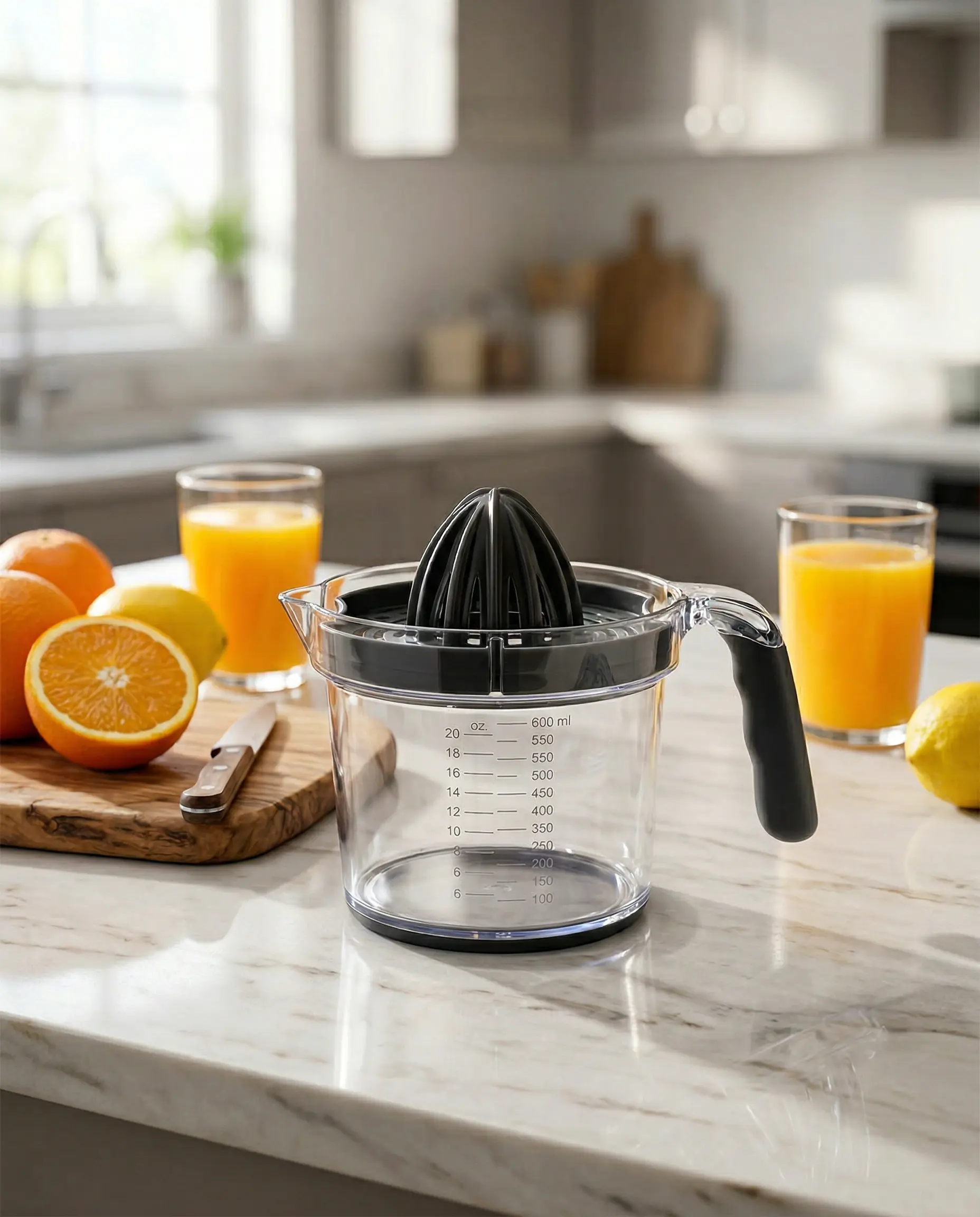Momaz Grater & Citrus Juicer 2-in-1 with Measuring Cup 600ml Model Black & Grey 6