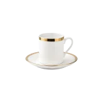 Momaz Porcelain 6pcs White Coffee Cup & Saucer Set with Golden Rim Professional Drinkware in Lebanon