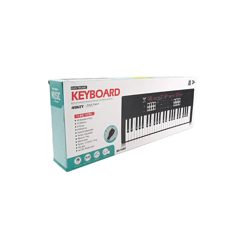 Music Dream Electronic Keyboard 49 Keys with Microphone Model BX-1682 Black 2