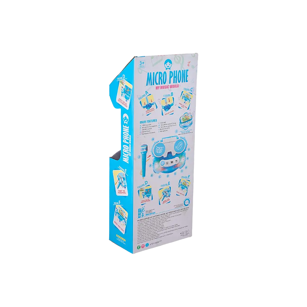 My Music World Kids Microphone Blue Stand with Music & Lights Adjustable 2