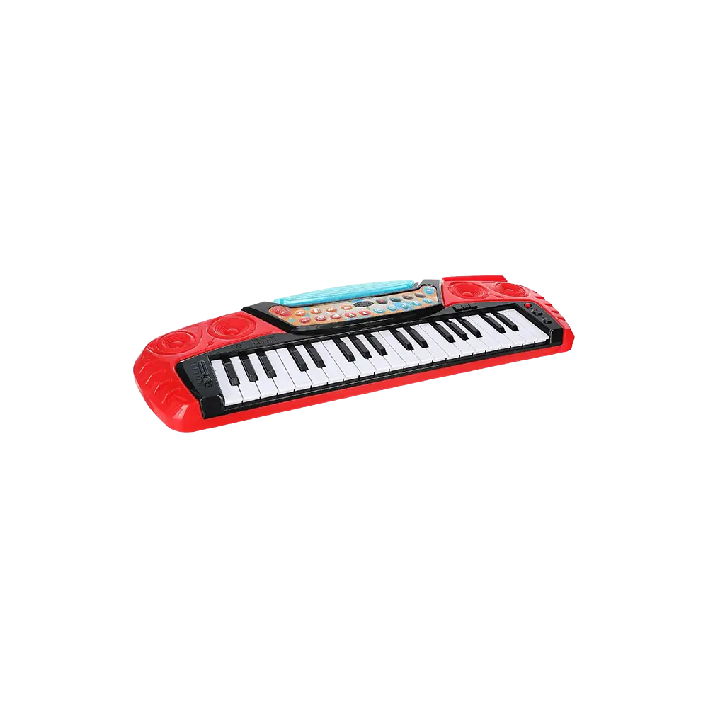 My Music World Kids Red & Black Electronic Piano Keyboard 37 Keys with Microphone & Stool 2