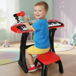 My-Music-World-Kids-Red-&-Black-Electronic-Piano-Keyboard-37-Keys-with-Microphone-&-Stool2 My Music World Kids Red & Black Electronic Piano Keyboard 37 Keys with Microphone & Stool2