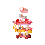 Playhouse Pink Kids Jewelry Cart 68PCS Beauty Makeup Play Set