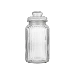 Ribbed Glass Storage Jar 1L with Glass Lid Professional Storageware in Lebanon