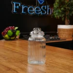 Ribbed Glass Storage Jar 1L with Glass Lid Professional Storageware in Lebanon1