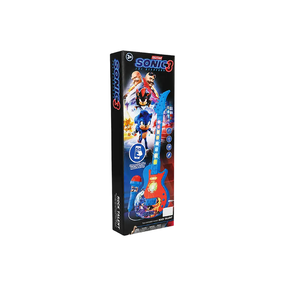 Sonic 3 Kids Blue & Red Musical Guitar 58cm with Microphone & Led Light 4