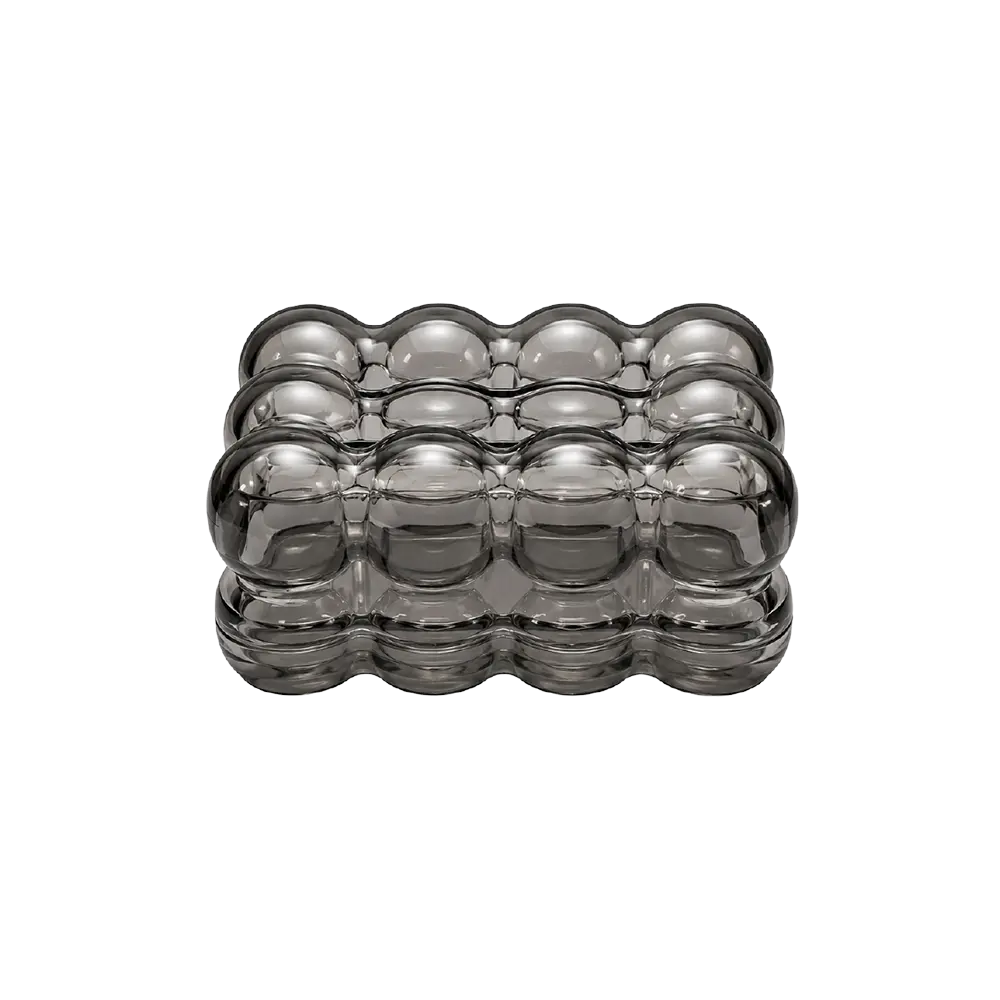 Spring-Loaded-Tissue-Box-Automatic-Tissue-Lift-Standard-Size-Bubble-Design-Smoke-Grey Spring Loaded Tissue Box Automatic Tissue Lift Standard Size Bubble Design Smoke Grey
