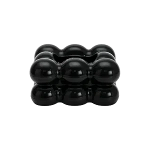 Spring Loaded Tissue Box Rear Refill Access Standard Size Bubble Model Glossy Black