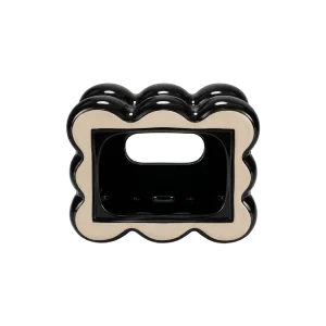 Spring Loaded Tissue Box Rear Refill Access Standard Size Bubble Model Glossy Black1
