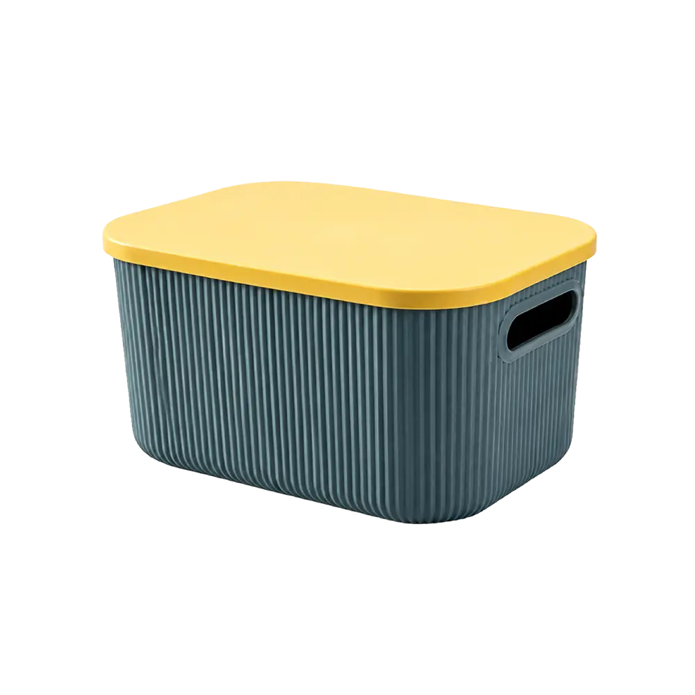 Sun Plast 21L Shell Ribbed Storage Box with Lid & Handles LV