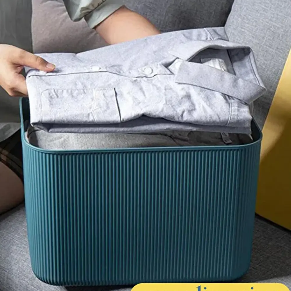 Sun Plast 21L Shell Ribbed Storage Box with Lid & Handles LV