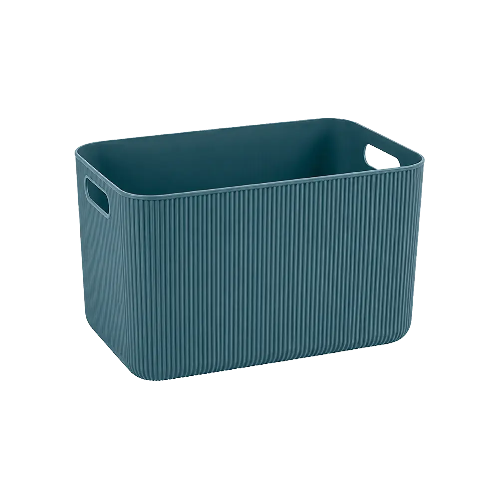 Sun Plast 21L Shell Ribbed Storage Box with Lid & Handles LV