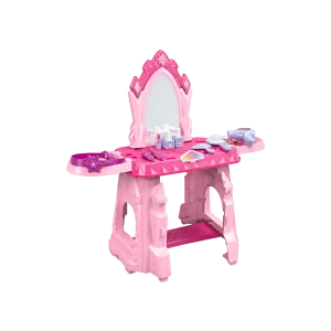 Wandafong Kids 24PCS Dressing Table Makeup Play Set Pink with Light & Sound