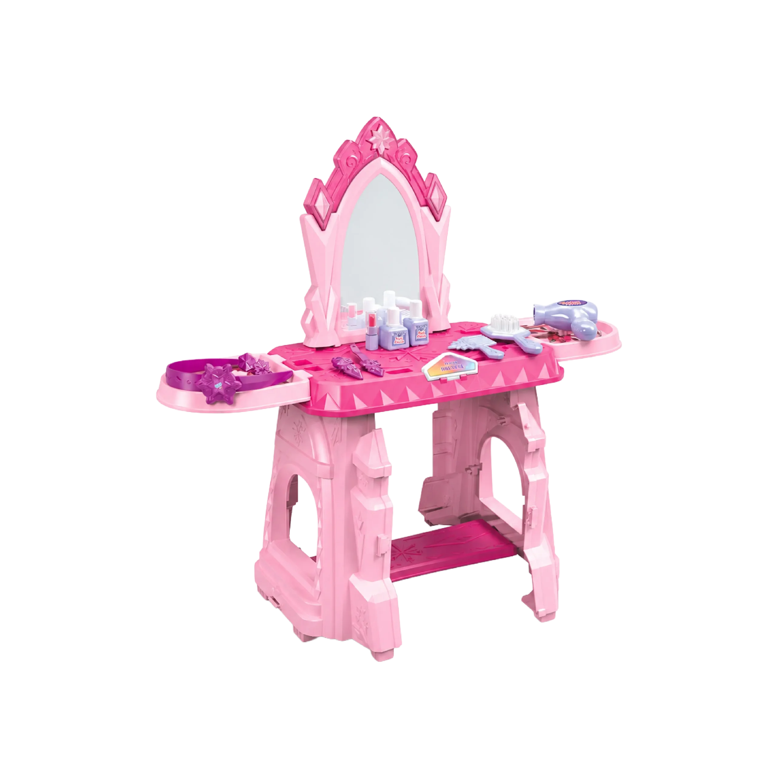 Wandafong Kids 24PCS Dressing Table Makeup Play Set Pink with Light & Sound