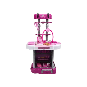 Wandalong 3 in 1 Purple & Pink Kids Medical Table & Suitcase Play Set–40 Pieces–Model W087A