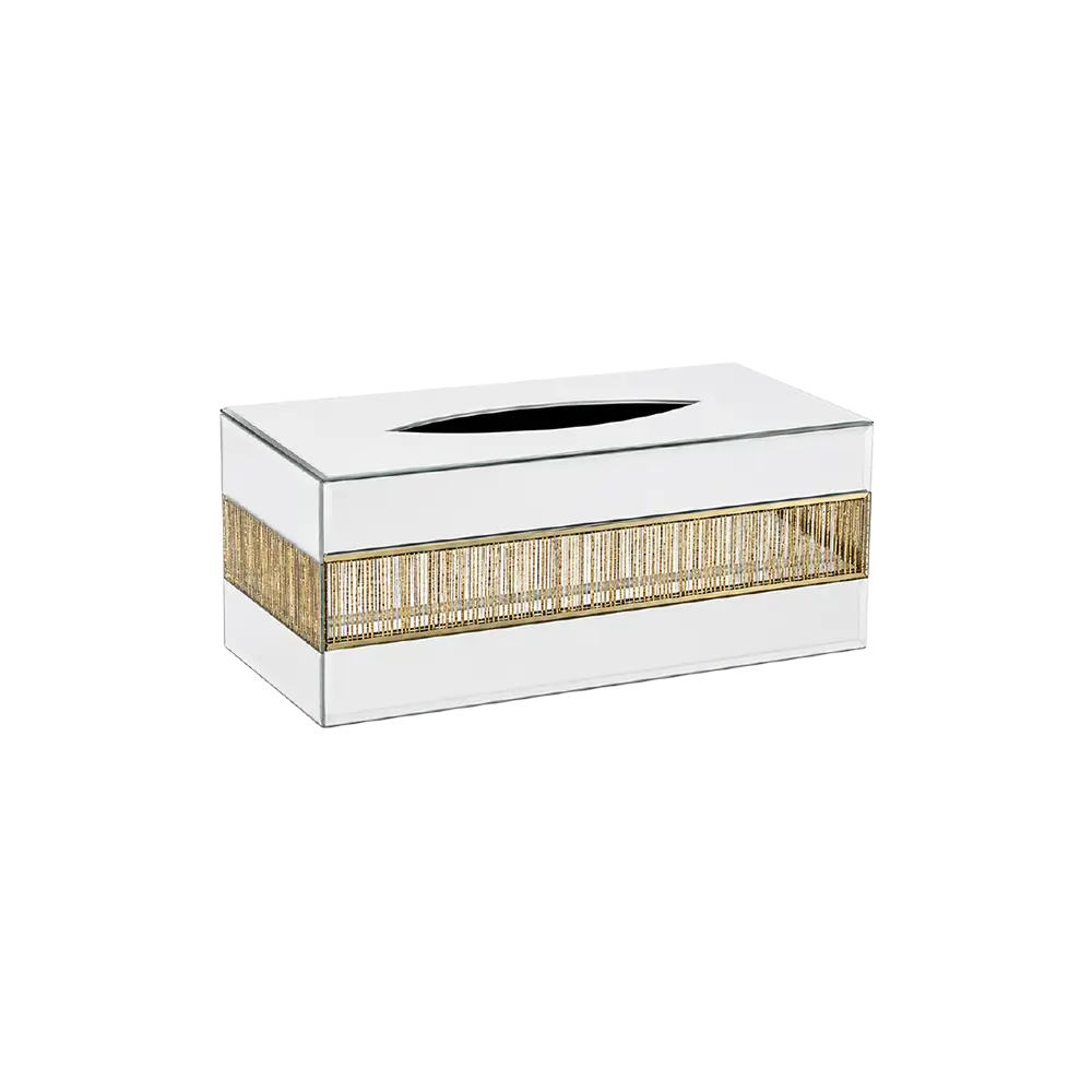 White-Glass-Tissue-Box-Top-Refill-Opening-Standard-Size-Rectangular-Model-White-&-Gold White Glass Tissue Box Top Refill Opening Standard Size Rectangular Model White & Gold